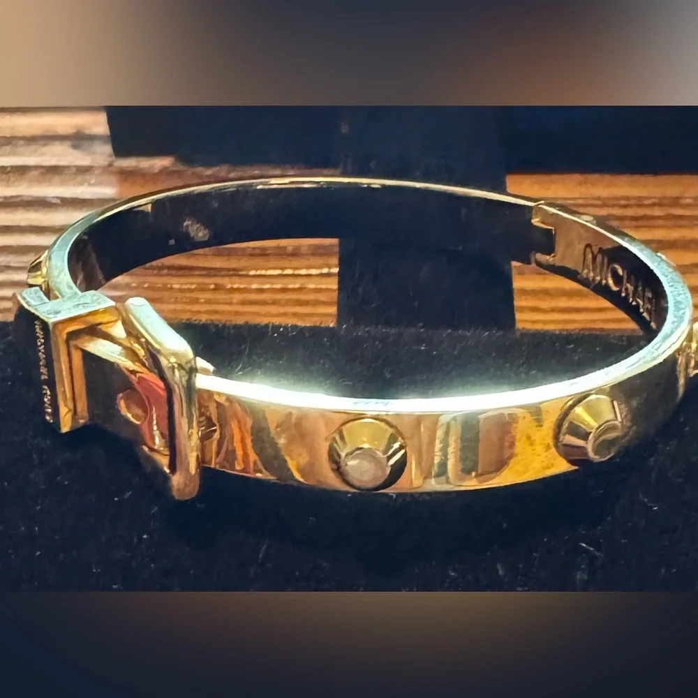 Michael Kors Astor Gold Tone Buckle Bracelet - Picture 2 of 4